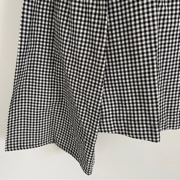 NWOT PRIV black & white cotton gingham blouse with flare sleeves M - Picture 3 of 6